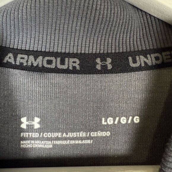 Under Armour Mens Size Large Fitted Full Zip Front Performance Jacket Gray Black - Picture 3 of 8